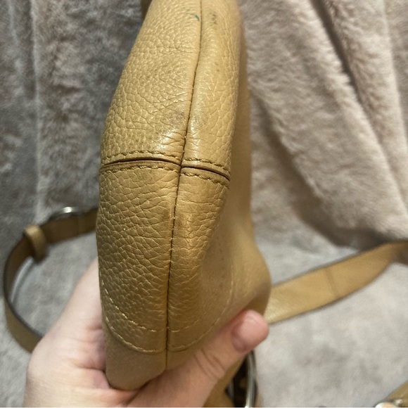 Coach Tan Pebble Leather Buckle Shoulder Bag - Picture 7 of 12